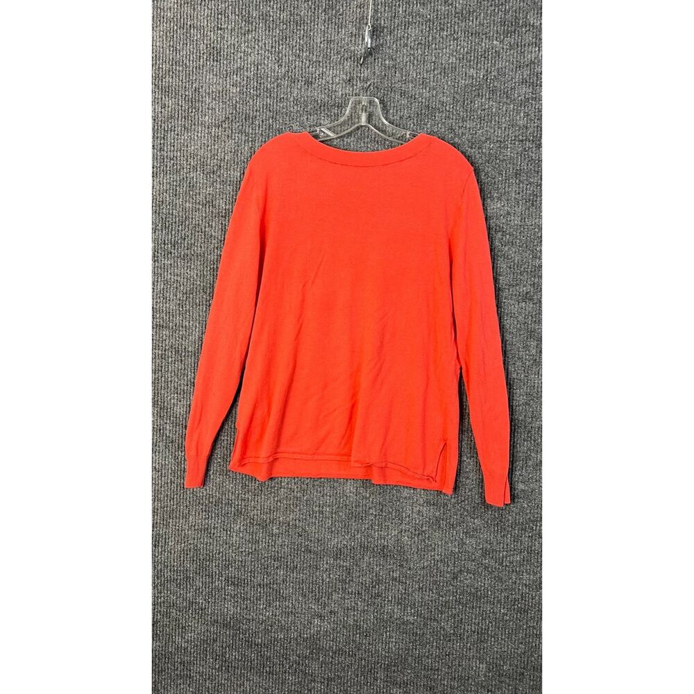 St. John Sweater Womens XL Orange Crew Neck Silk Cashmere Pullover Minimalist - Picture 4 of 9
